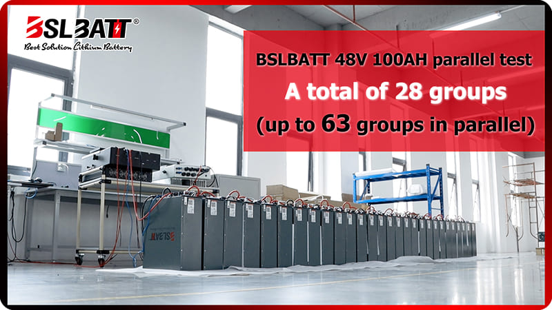BSLBATT 48V 100Ah LiFePO4 Rack Battery 28 Parallel Test